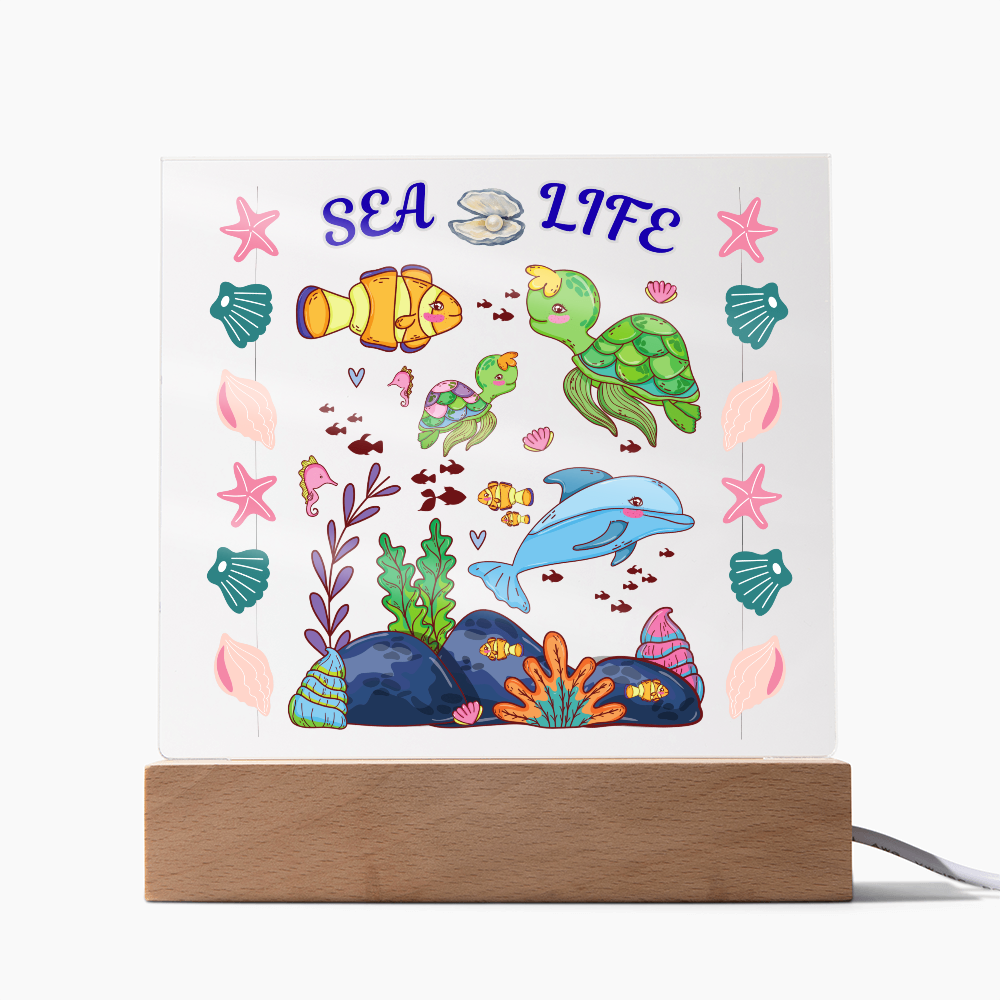 Our "Sea Life" LED Acrylic Plaque Makes A Wonderful Night Light For Your Children's Room!