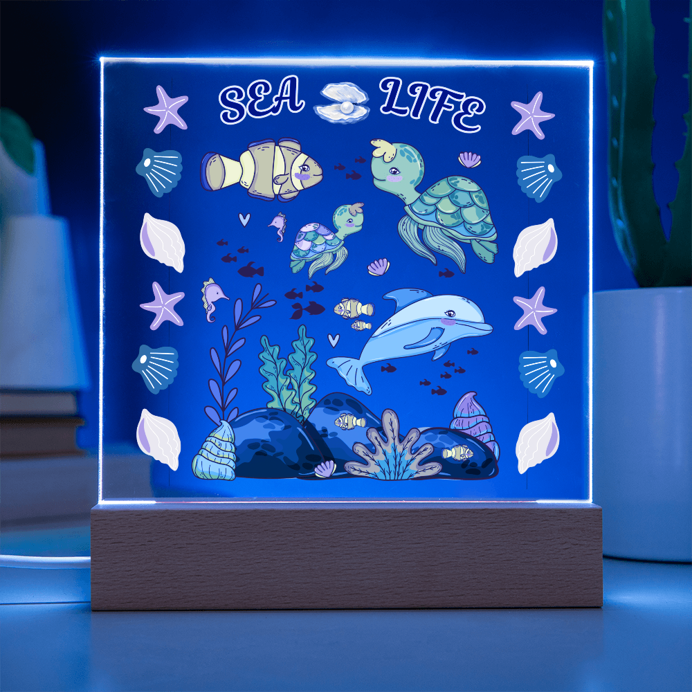 Our "Sea Life" LED Acrylic Plaque Makes A Wonderful Night Light For Your Children's Room!
