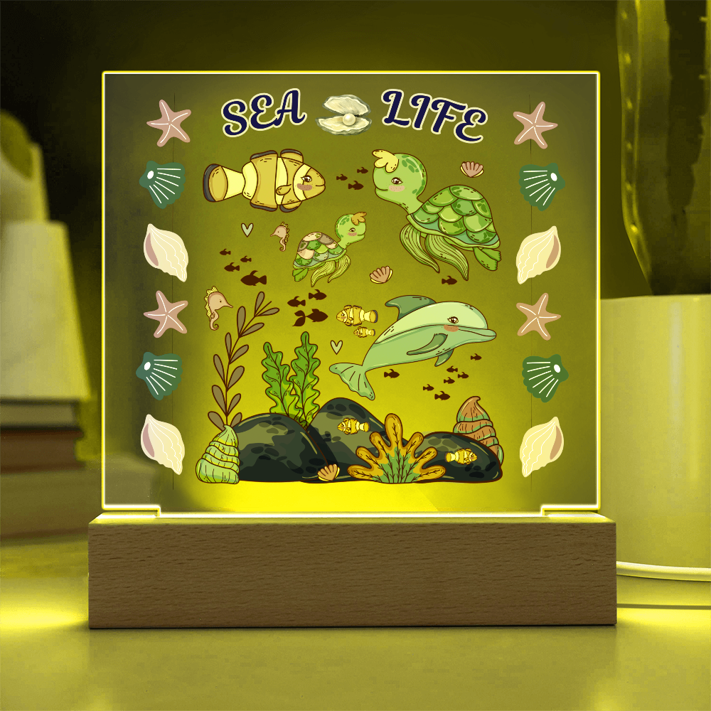 Our "Sea Life" LED Acrylic Plaque Makes A Wonderful Night Light For Your Children's Room!