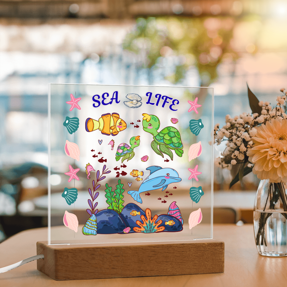 Our "Sea Life" LED Acrylic Plaque Makes A Wonderful Night Light For Your Children's Room!