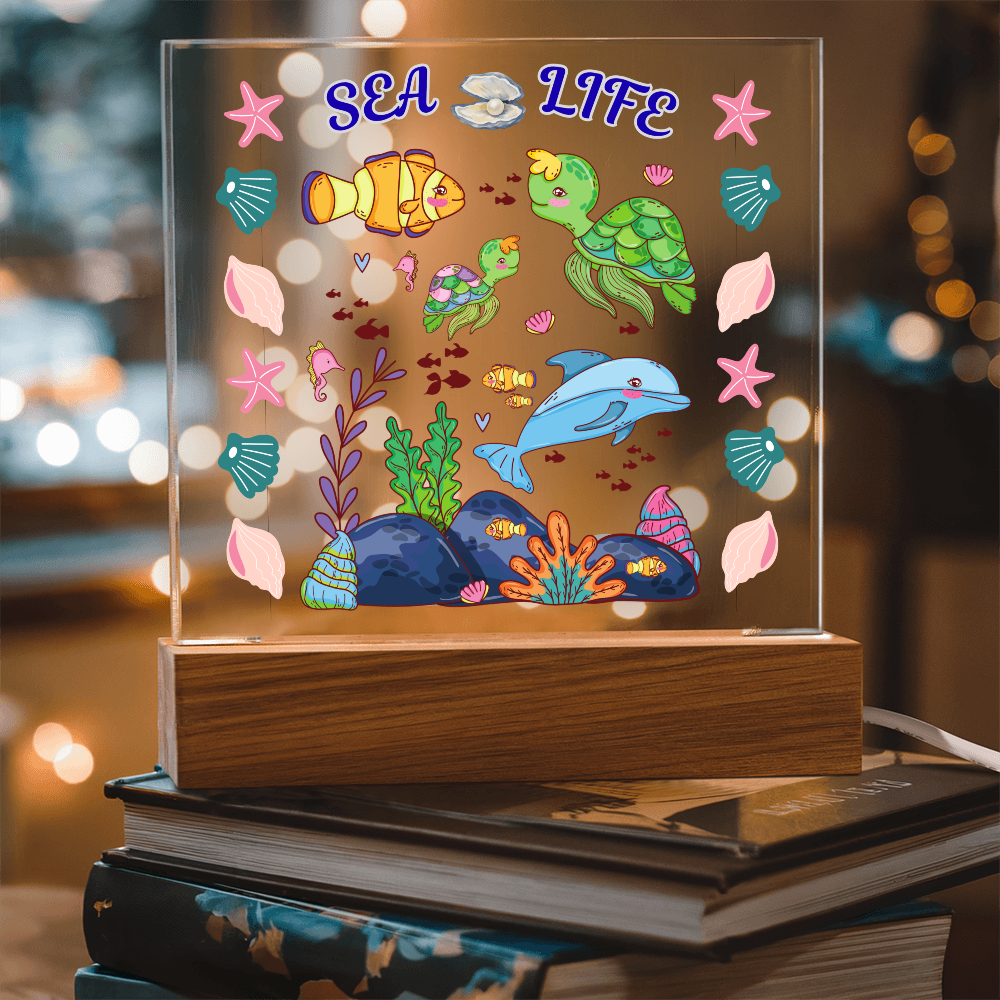 Our "Sea Life" LED Acrylic Plaque Makes A Wonderful Night Light For Your Children's Room!