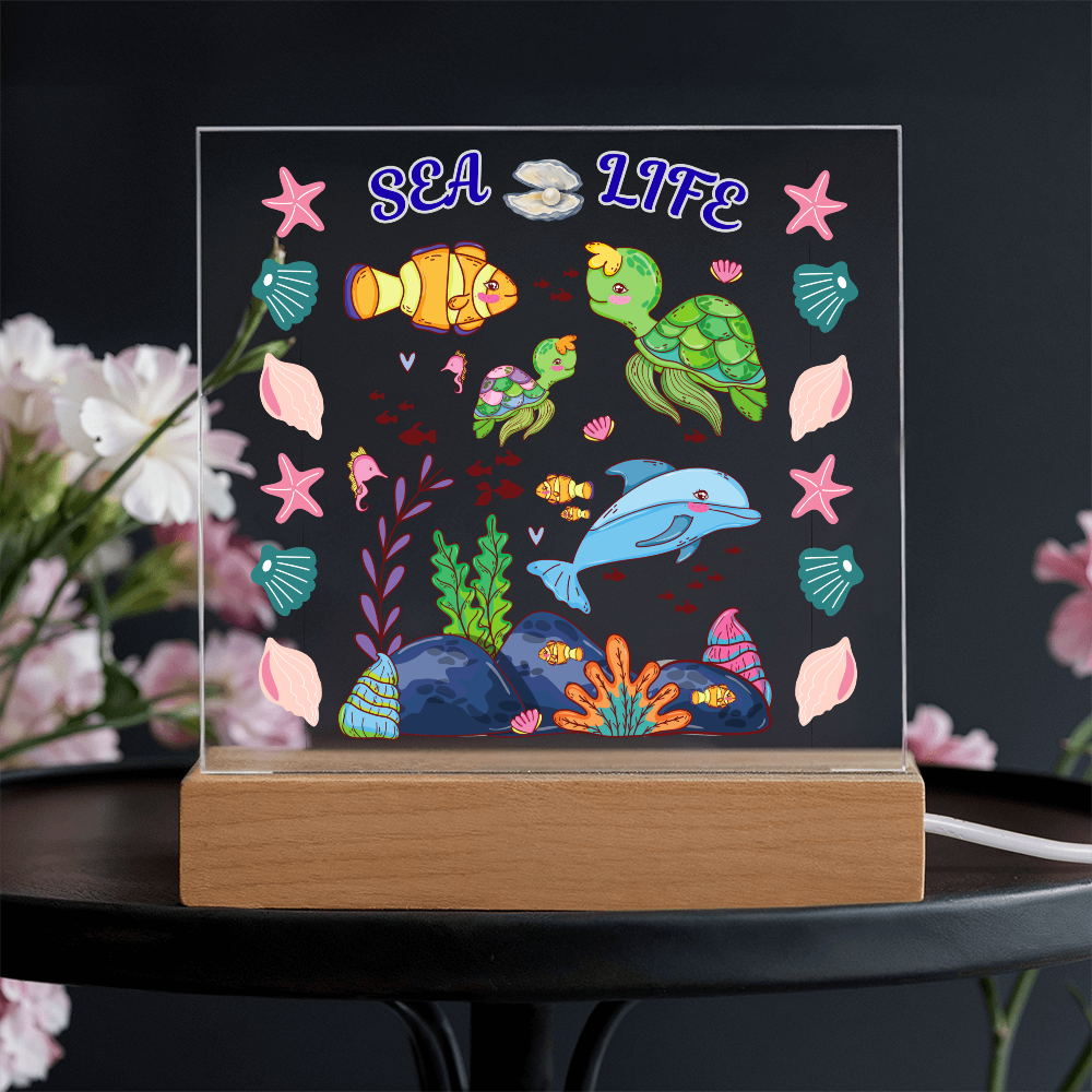 Our "Sea Life" LED Acrylic Plaque Makes A Wonderful Night Light For Your Children's Room!