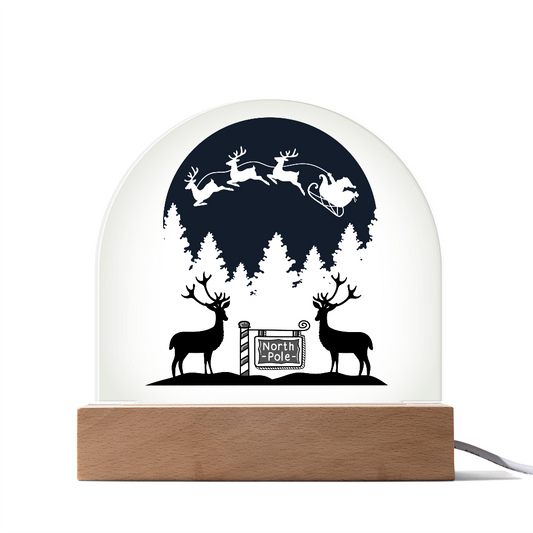 Santa And His Reindeer Flying Past The Moon Ready To Deliver Toys To Boys And Girls Everywhere.  The Children Will Love Being Reminded Of The Wonder Of Christmas Every Time They Look At This Plaque!