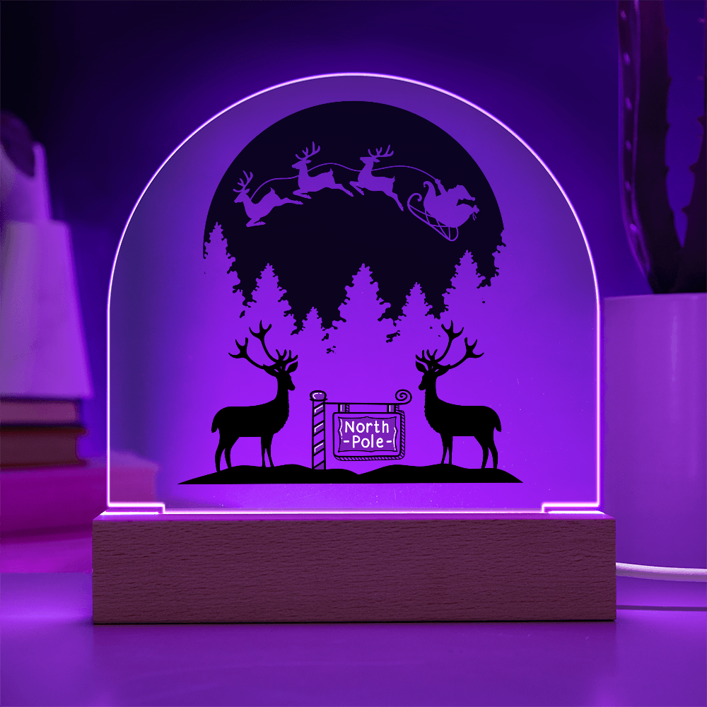 Santa And His Reindeer Flying Past The Moon Ready To Deliver Toys To Boys And Girls Everywhere.  The Children Will Love Being Reminded Of The Wonder Of Christmas Every Time They Look At This Plaque!