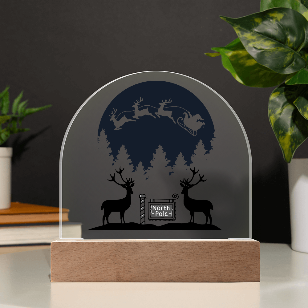 Santa And His Reindeer Flying Past The Moon Ready To Deliver Toys To Boys And Girls Everywhere.  The Children Will Love Being Reminded Of The Wonder Of Christmas Every Time They Look At This Plaque!