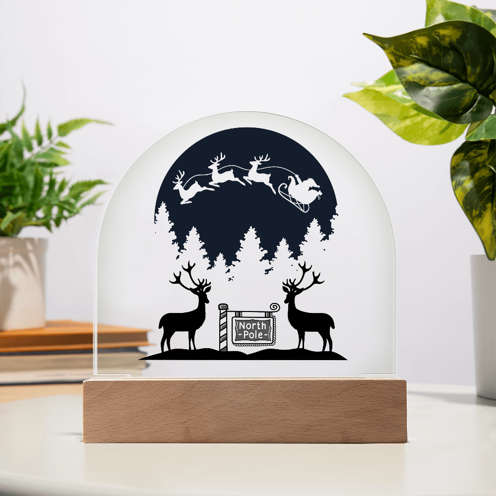 Santa And His Reindeer Flying Past The Moon Ready To Deliver Toys To Boys And Girls Everywhere.  The Children Will Love Being Reminded Of The Wonder Of Christmas Every Time They Look At This Plaque!