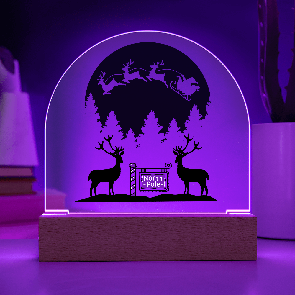 Santa And His Reindeer Flying Past The Moon Ready To Deliver Toys To Boys And Girls Everywhere.  The Children Will Love Being Reminded Of The Wonder Of Christmas Every Time They Look At This Plaque!