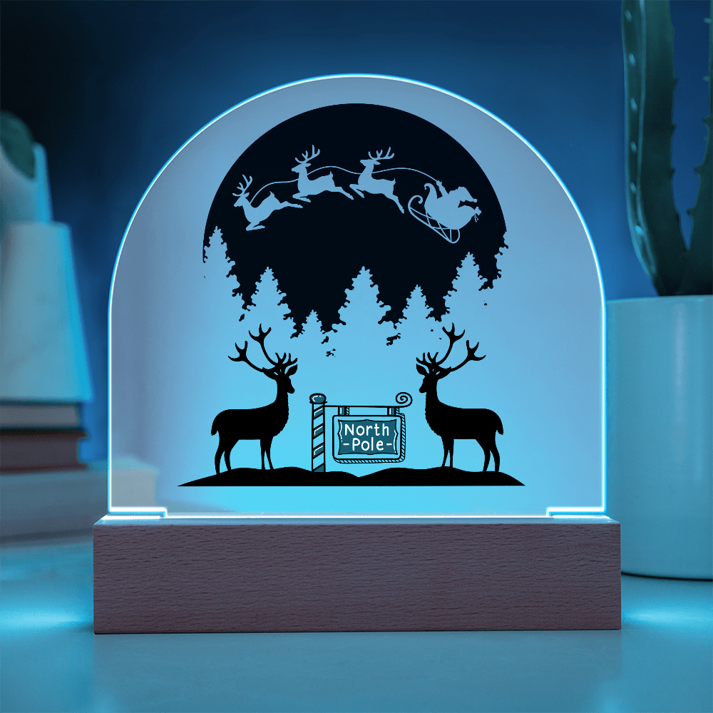 Santa And His Reindeer Flying Past The Moon Ready To Deliver Toys To Boys And Girls Everywhere.  The Children Will Love Being Reminded Of The Wonder Of Christmas Every Time They Look At This Plaque!