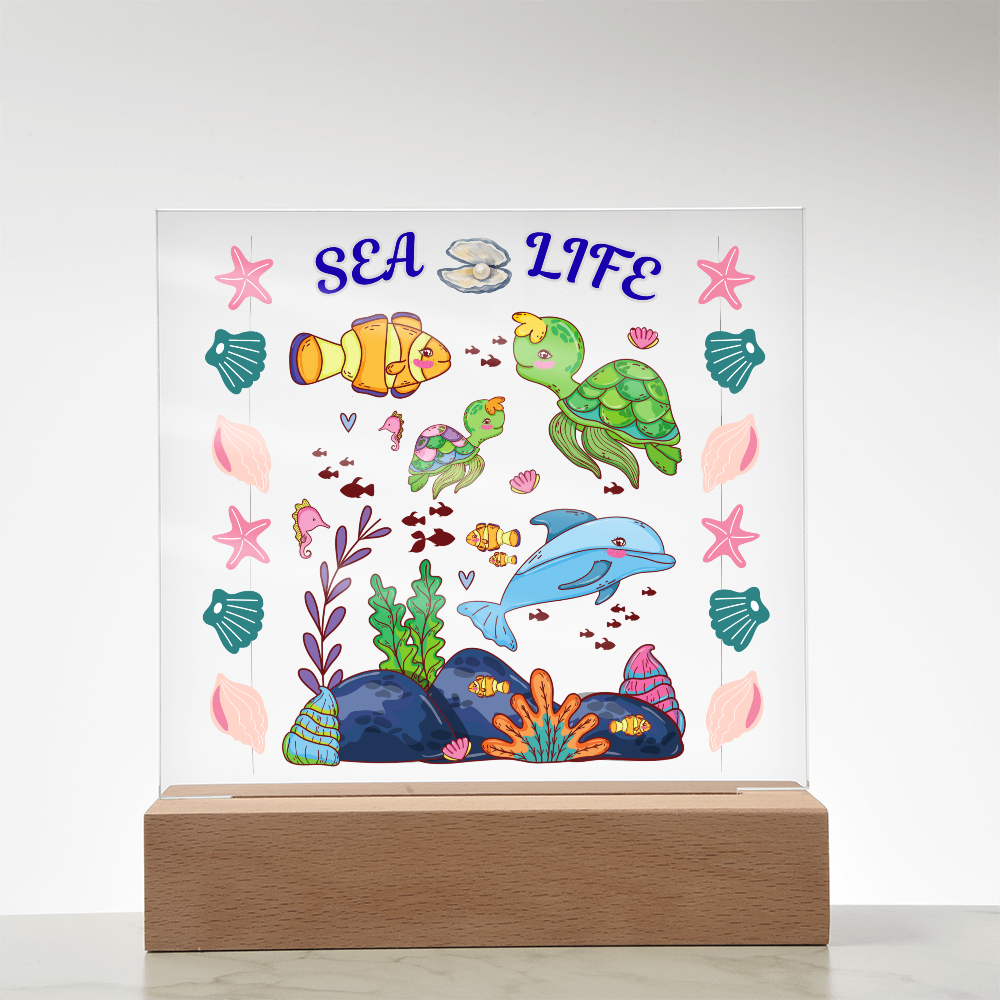 Our "Sea Life" LED Acrylic Plaque Makes A Wonderful Night Light For Your Children's Room!
