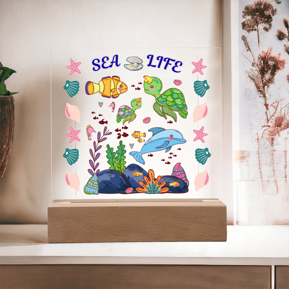 Our "Sea Life" LED Acrylic Plaque Makes A Wonderful Night Light For Your Children's Room!