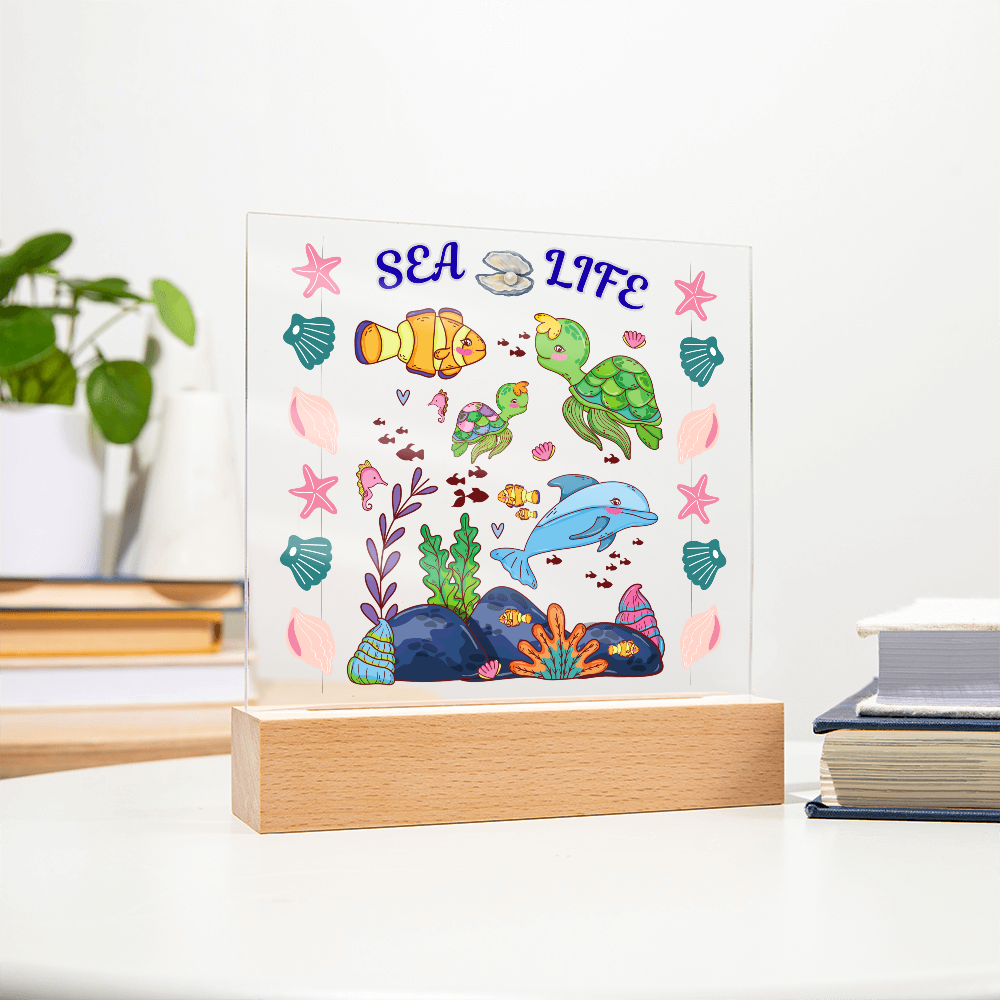 Our "Sea Life" LED Acrylic Plaque Makes A Wonderful Night Light For Your Children's Room!