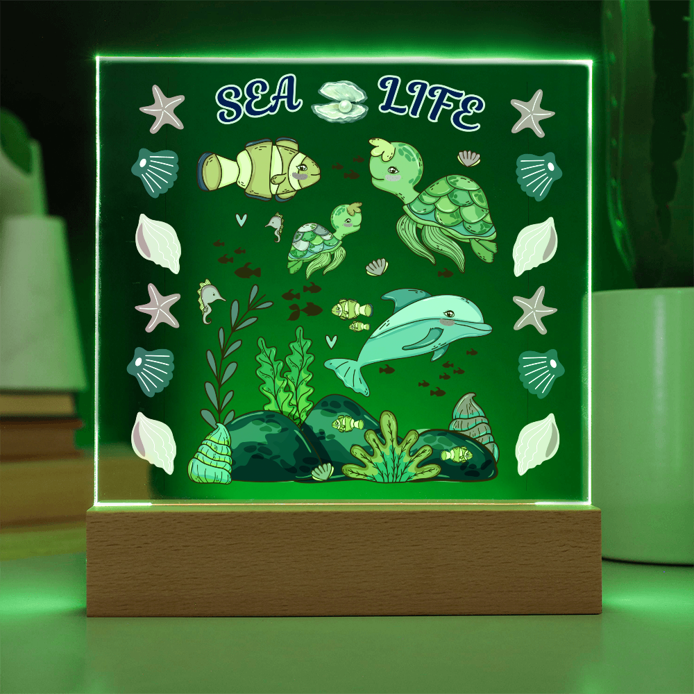 Our "Sea Life" LED Acrylic Plaque Makes A Wonderful Night Light For Your Children's Room!