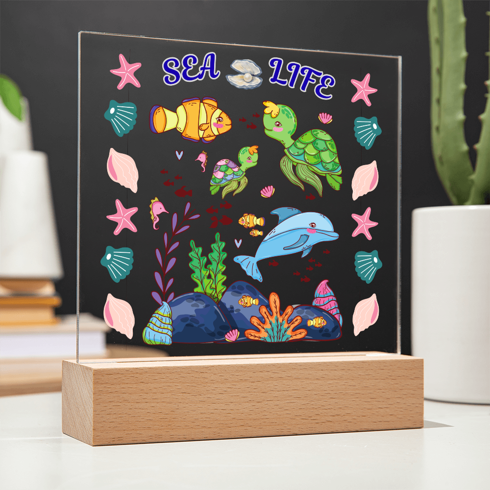Our "Sea Life" LED Acrylic Plaque Makes A Wonderful Night Light For Your Children's Room!