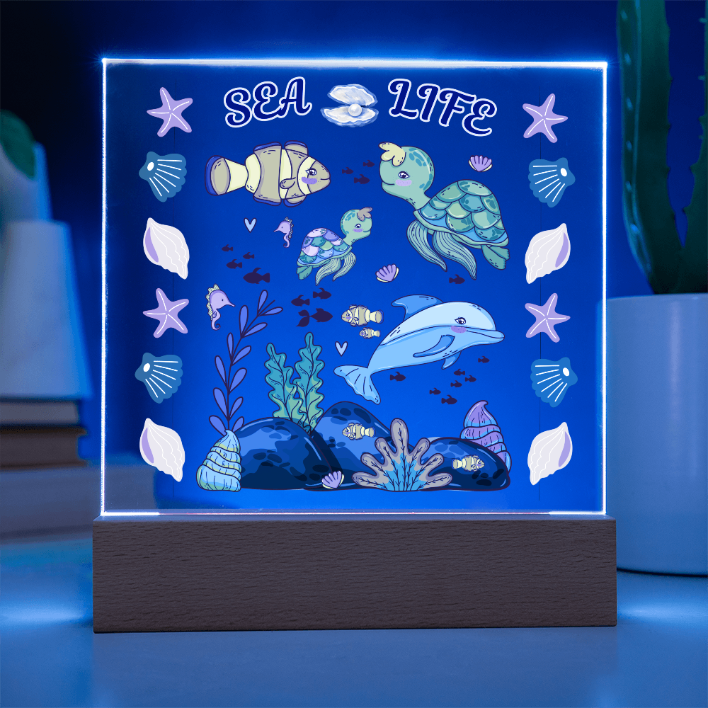Our "Sea Life" LED Acrylic Plaque Makes A Wonderful Night Light For Your Children's Room!