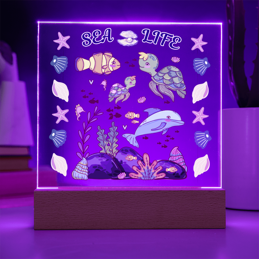 Our "Sea Life" LED Acrylic Plaque Makes A Wonderful Night Light For Your Children's Room!