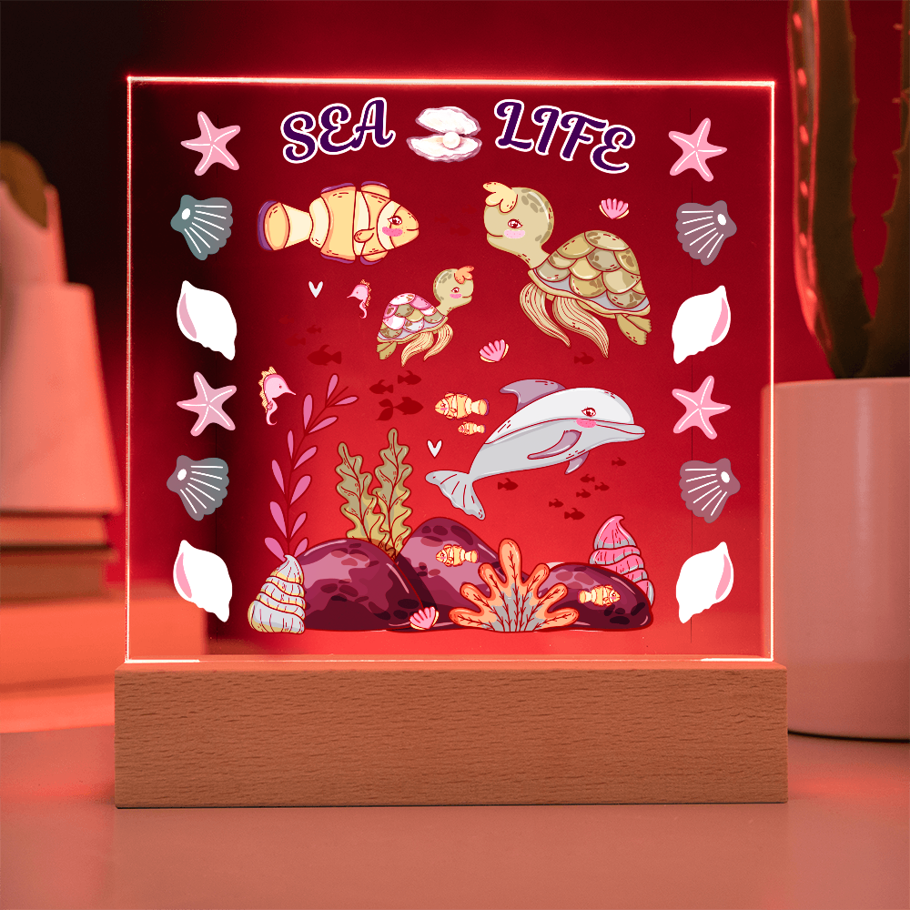 Our "Sea Life" LED Acrylic Plaque Makes A Wonderful Night Light For Your Children's Room!