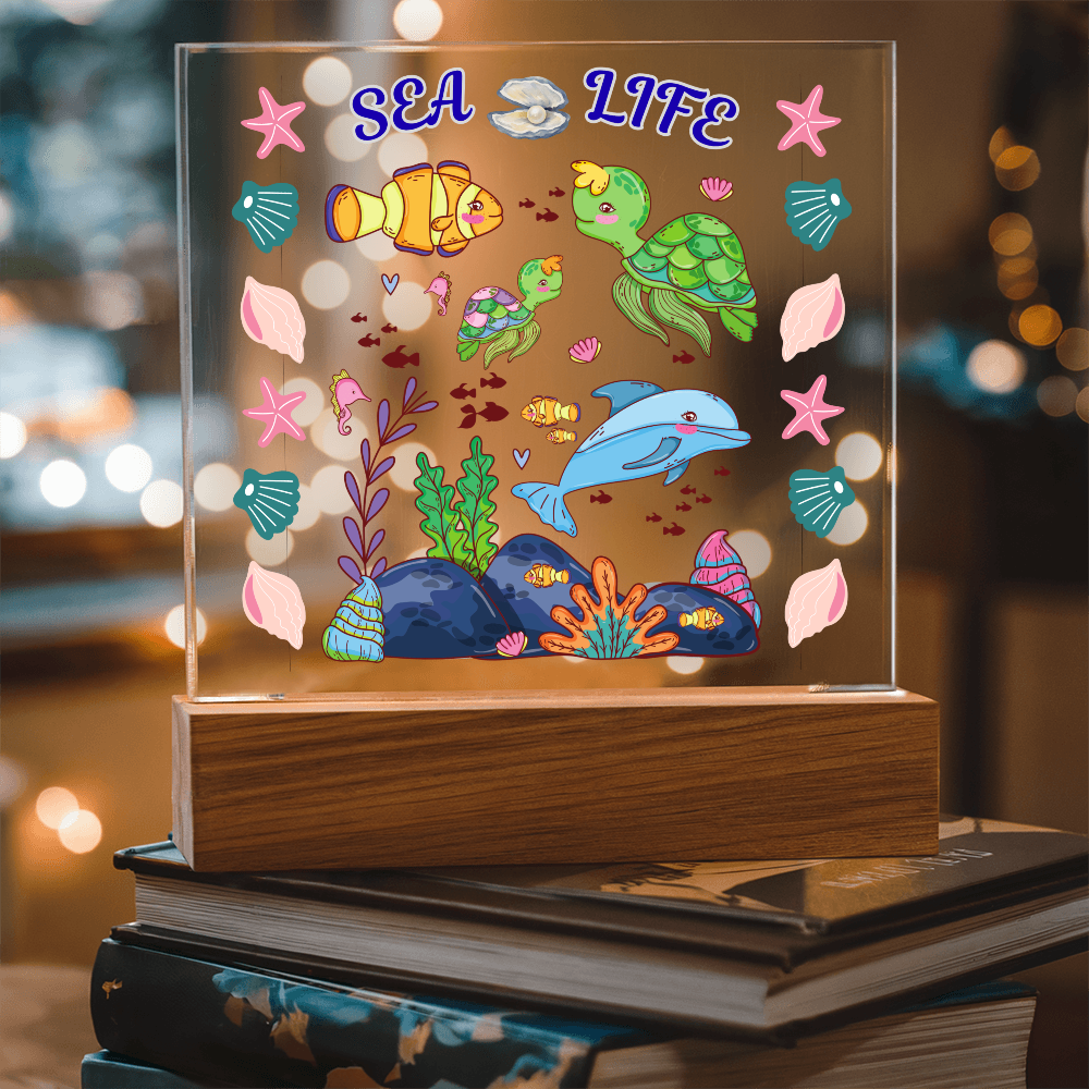 Our "Sea Life" LED Acrylic Plaque Makes A Wonderful Night Light For Your Children's Room!