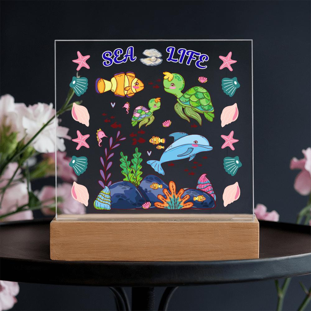 Our "Sea Life" LED Acrylic Plaque Makes A Wonderful Night Light For Your Children's Room!