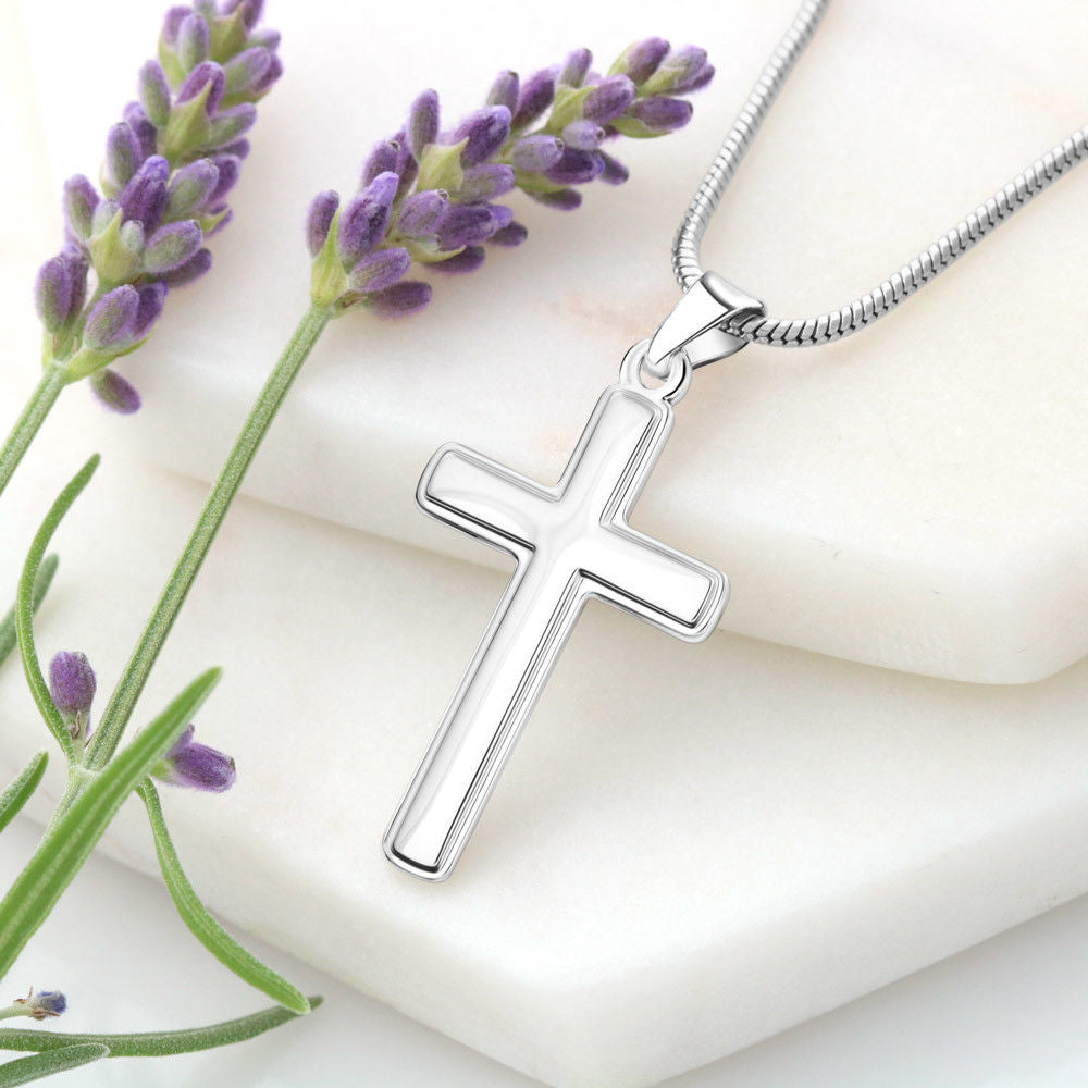 To My Dear Grandpa,  Love your Granddaughter, Stainless Steel Cross