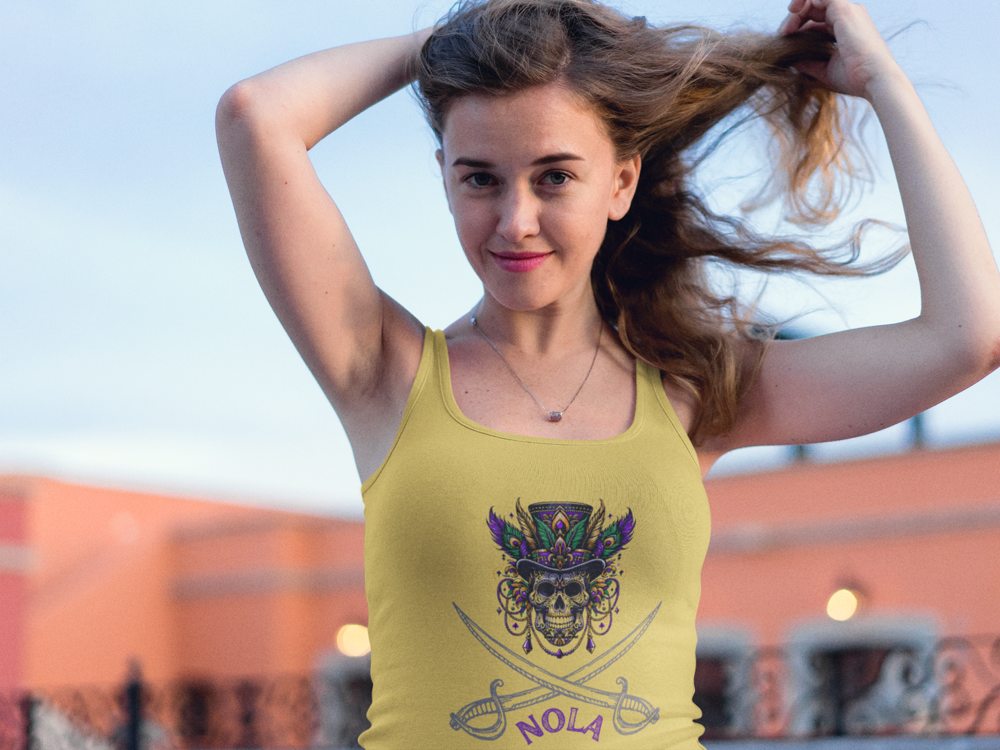 "NOLA Voodoo Pirate" Ladies Racer Back Tank