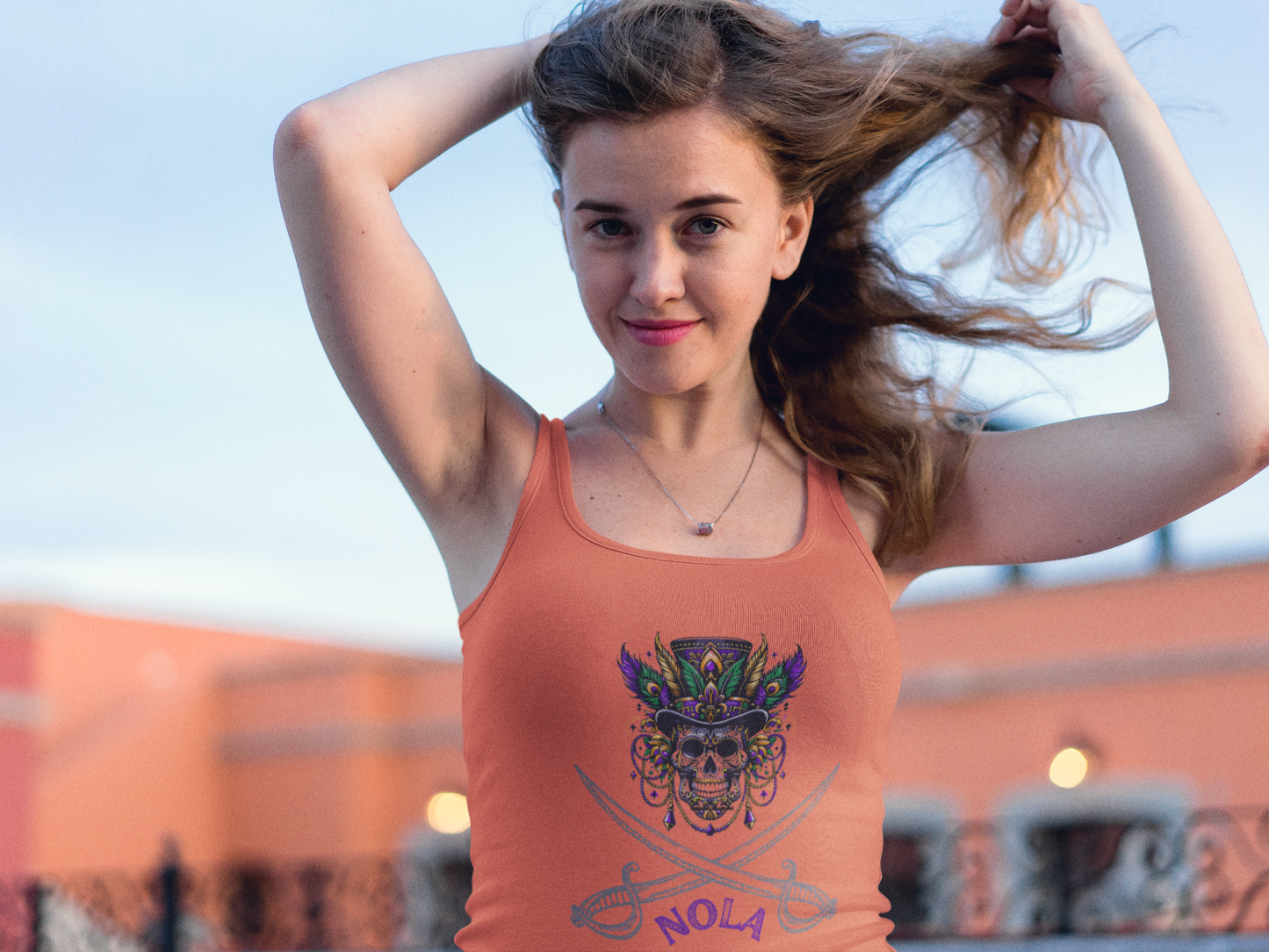 "NOLA Voodoo Pirate" Ladies Racer Back Tank