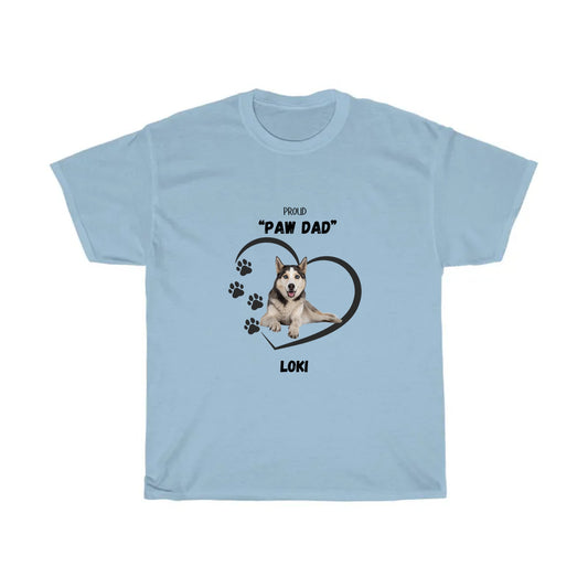 "PAW DAD" Husky Personalized Heavy Cotton Tee