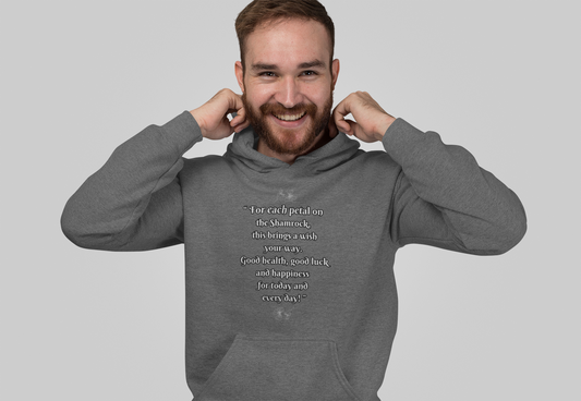 "Irish Blessing" Double Sided,  Gildan Pullover Hoodie, Light Gray Text