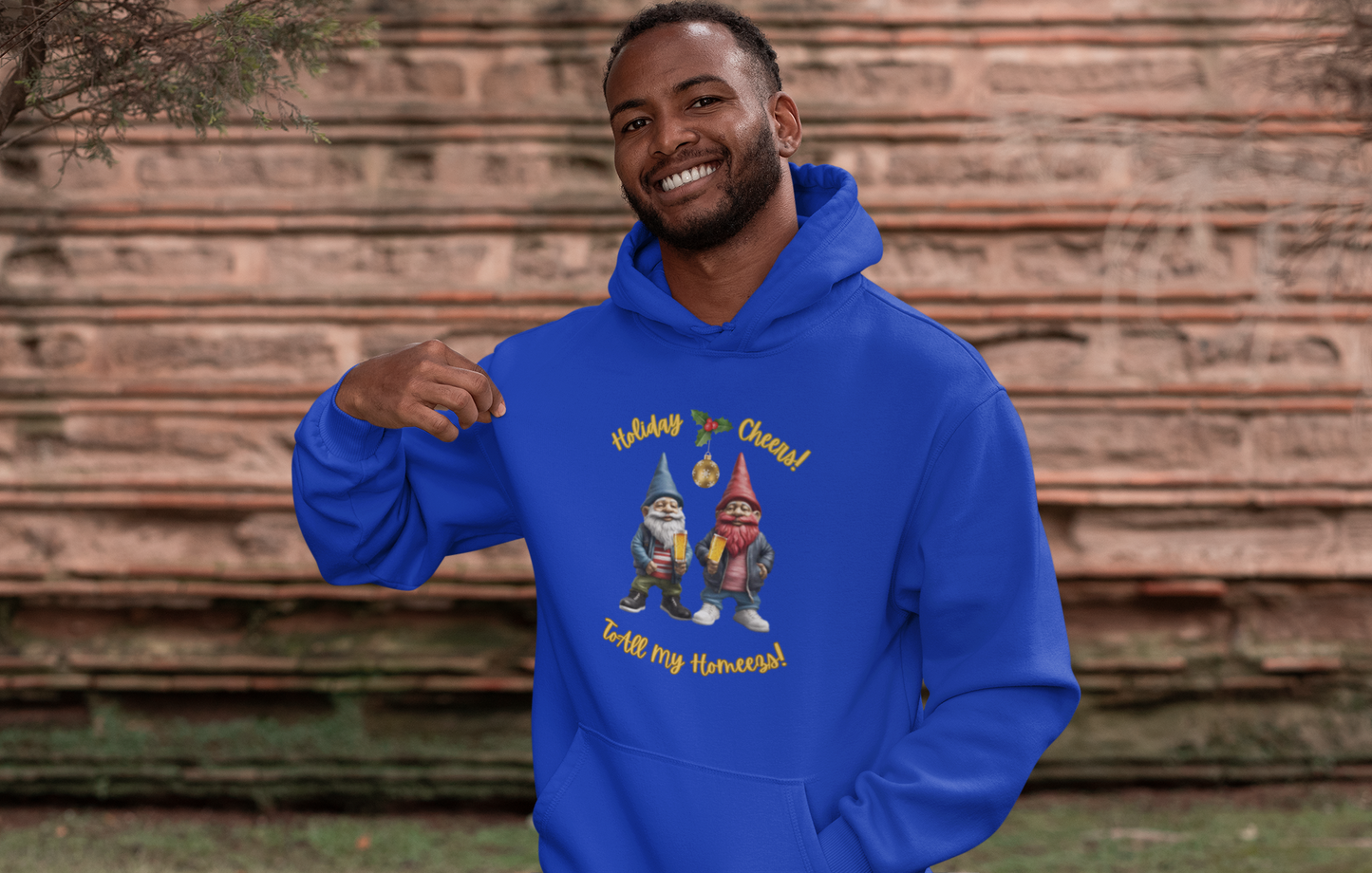 "Holiday Cheers To All My Homeez",  Pullover Hoodie- Royal Blue, Sale!