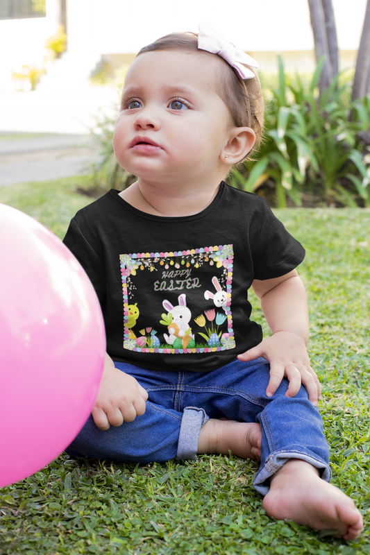 "Happy Easter" Toddler's Jersey Tee