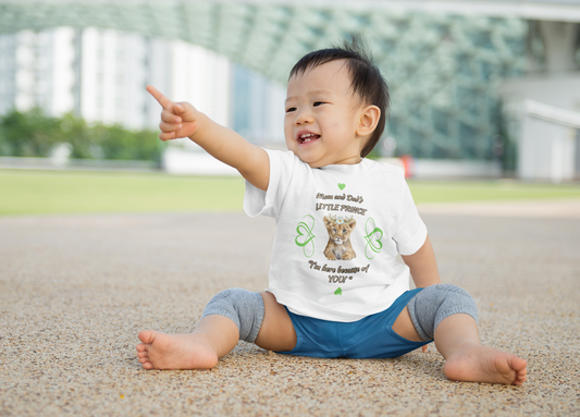 "Mom and Dad's Little Prince", Jersey T-Shirt-Green Design