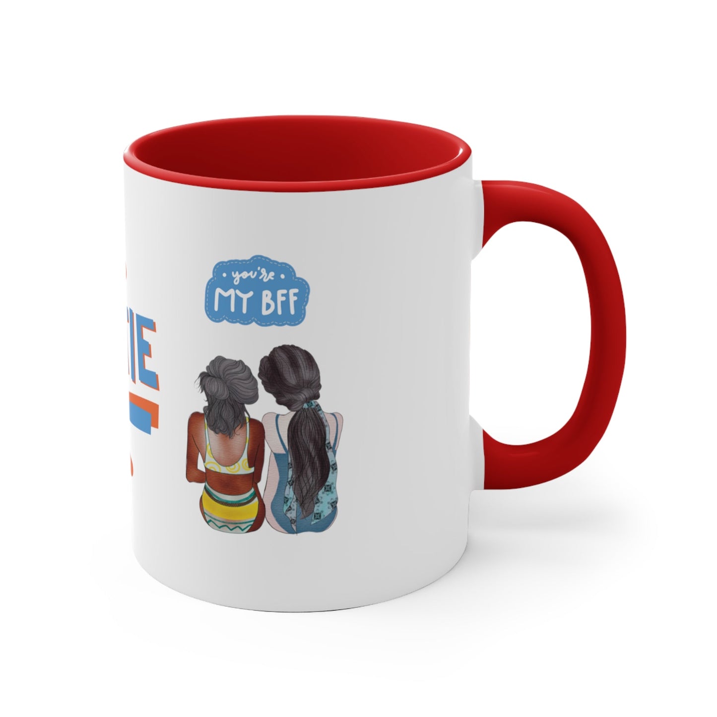 "Bestie", Wrap Around Design Two Tone 11 oz Mug