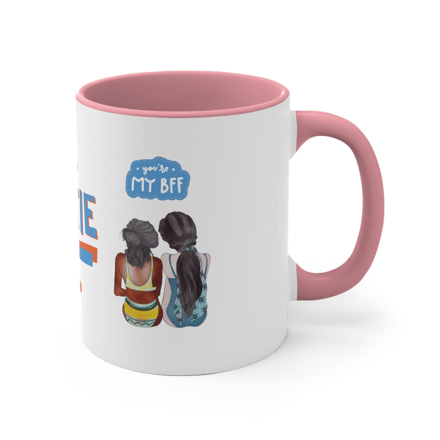 "Bestie", Wrap Around Design Two Tone 11 oz Mug